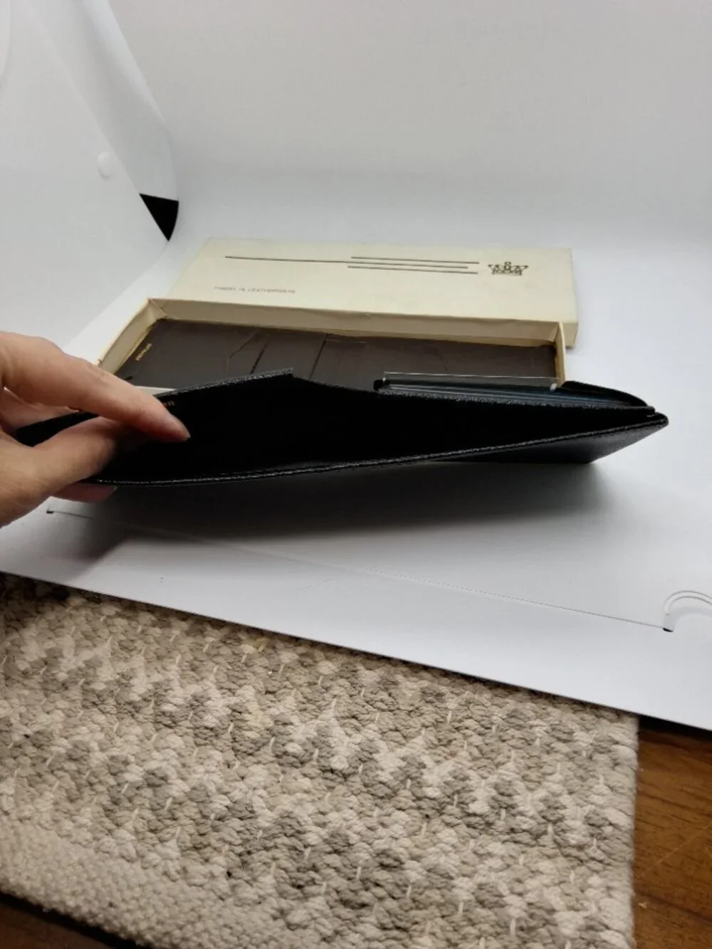 2 Buffalo Calf Wallets, New/Old Stock, Brown & Black w/Jet Swing & Original Box